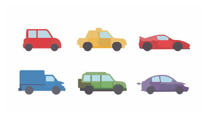 Fototapeta premium Car line icon set minimal vehicle outline vector illustration isolated on white background
