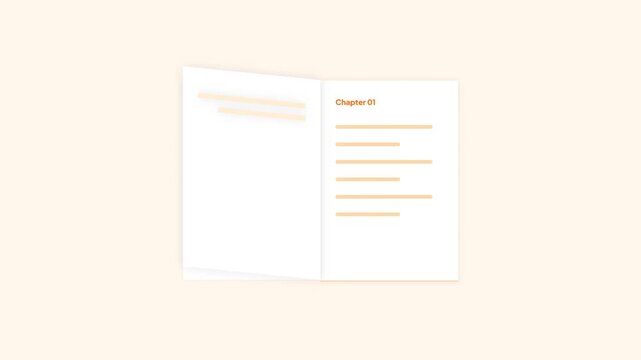 Creative guidebook studio edition 2026 animation showing orange cover flipping open to chapter one