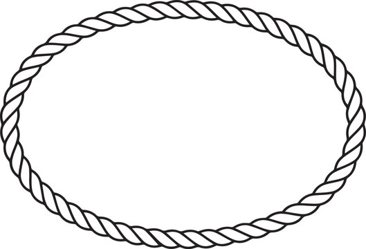 Oval rope frame illustration border twisted