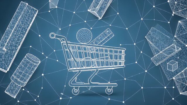A Three-Dimensional Geometrically Rendered Representation of a Digital Retail Basket