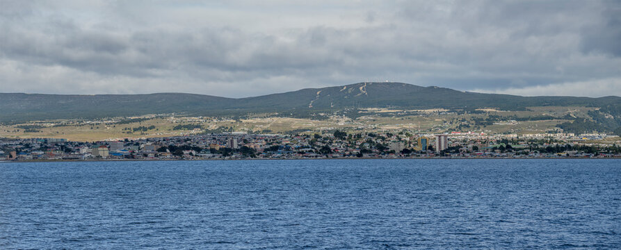 waterfront on Magellan strait waters, Punta Arenas, Chile