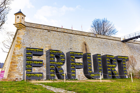 erfurt, thuringia, germany - 31 03 2026: a plant official sign of the city of erfurt germany