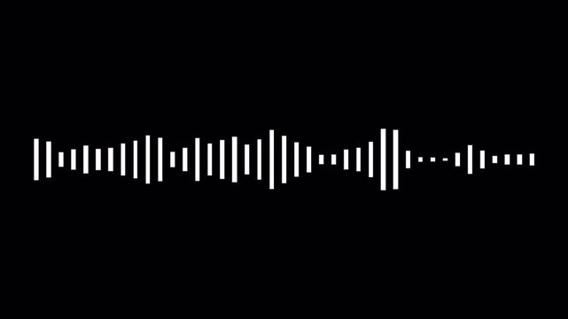 Sound wave audio spectrum black background. 4k abstract music sound wave.