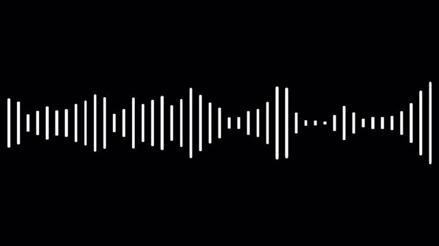 Sound wave audio spectrum black background. 4k abstract music sound wave.