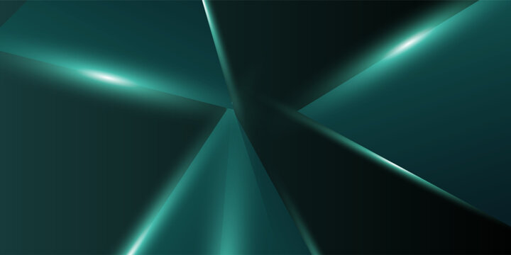 Abstract Green Light Background. Polygonal Elegance and Frame Background Designs