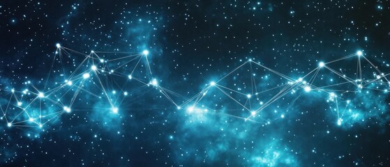 Fototapeta premium Abstract digital network connection in space