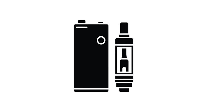 Vaporizer devices including a mod and tank black silhouette