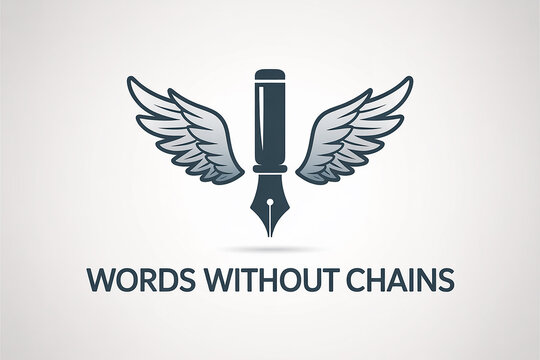 An inspiring emblem of unchained creativity and freedom of expression, featuring a graceful winged pen design perfect for branding