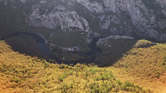 Omis Cetina Canyon Dramatic Landscape Aerial