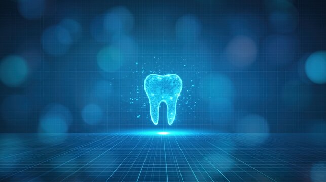 Digital Tooth Icon Signifying Advanced Dental Care Technology