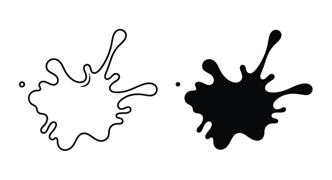 Two abstract ink blots one black and one white side by side