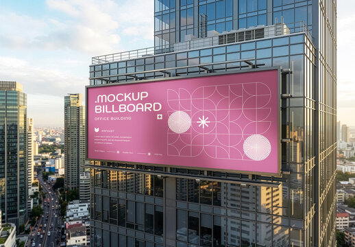 Office Building Mockup Metropolis City Background. Downtown Business District.