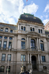 Fototapeta premium Classical courthouse facade with ornate detailing