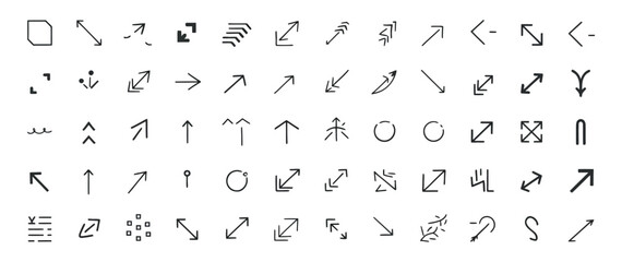 Comprehensive set of hand drawn arrow icons for website interface and navigation elements © tareq