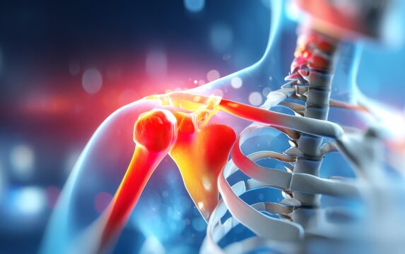 Detailed Rendering of Human Collarbone and Clavicle Anatomy