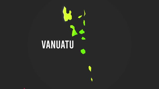 Vanuatu 3D Map Animation With Glowing Line