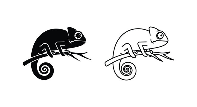 Chameleon Vector Designs Art Creative Icons Vector