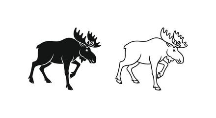 Fototapeta premium Moose vs Elk: Wildlife Comparison Guide Vector