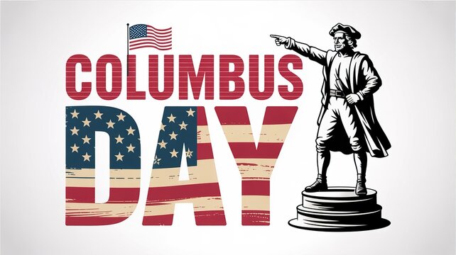 Columbus day american holiday illustration isolated on transparent background, Vector, illustration