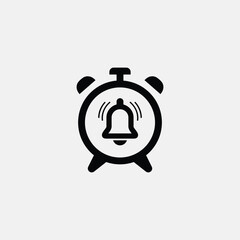 Fototapeta premium Alarm clock icon ringing bell time reminder wake up call schedule deadline.