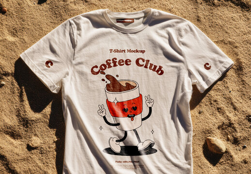 T-Shirt on Sand Mockup