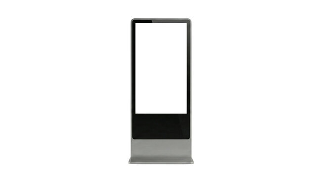 Blank modern digital advertising totem, outdoor billboard light box for mockups. Isolated on transparent background, png
