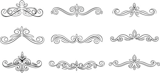 Fototapeta premium “Vintage ornamental flourish divider set”