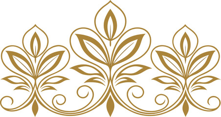 Fototapeta premium Gold floral seamless pattern with ornate scrollwork accents