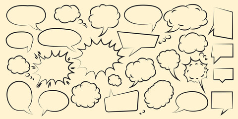 Fototapeta premium Speech Bubble Set Vector Collection, seamless pattern with speech bubbles