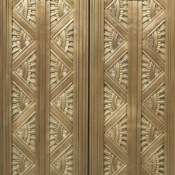 Neutral Art Deco fan pattern background