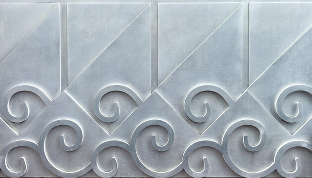 Pale blue embossed art deco swirl pattern background
