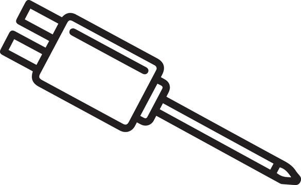 Professional Coolant Temperature Sensor Probe Vector Icon for Industrial Monitoring, HVAC Systems, Automotive Diagnostics, Manufacturing Quality Control, and Precision Fluid Temperature