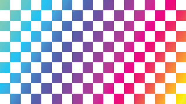 abstract colorful gradient checkered pattern background with square shapes.