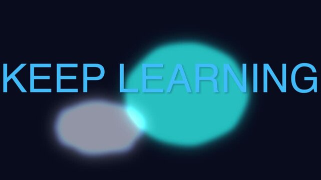 Keep learning neon sign glow animation loop education