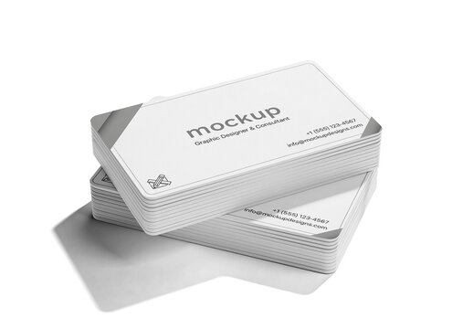 Stack Business Cards Mockup