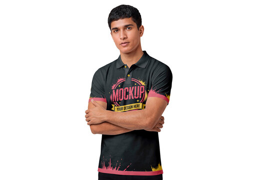 Male Polo Shirt Studio Mockup