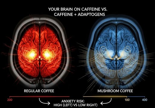Comparative brain activity on caffeine versus caffeine with adaptogens