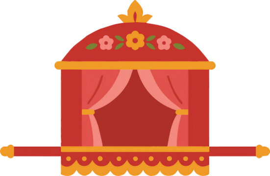 Illustration of a Traditional Indian Palanquin