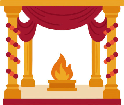 Illustration of Traditional Indian Wedding Mandap