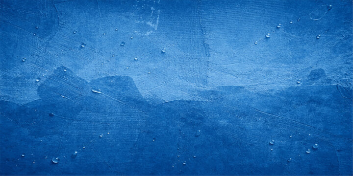 Old blue grunge paint texture on an aged concrete wall surface provides a dark vintage paper