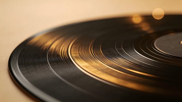 Closeup of a vinyl record