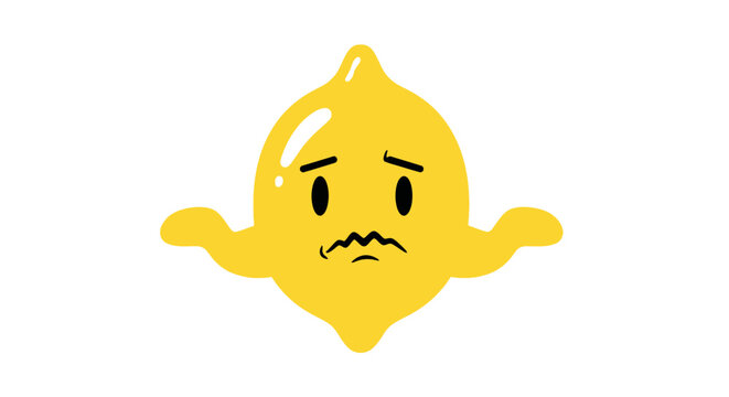 Yellow emoticon with angry face expression.
