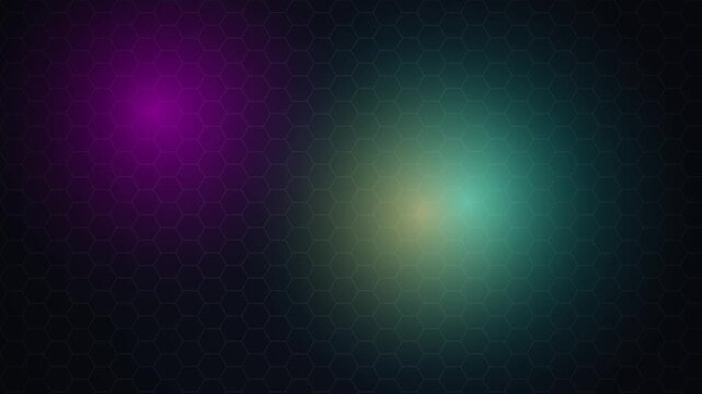 Abstract Sci-Fi Hexagon Grid Over Fluid Colorful Gradient Background