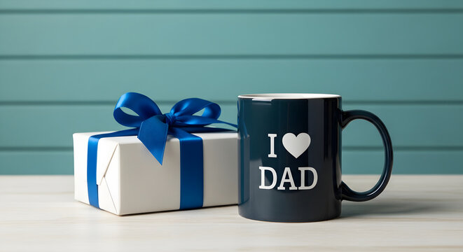 Gift for dad with i love dad mug and present
