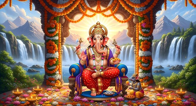 Ganesha hindu god wallpaper hd spiritual art meditation hinduism indian culture deity