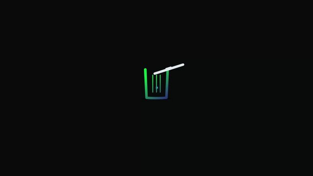 Animated scene of garbage being thrown into the trash on dark background