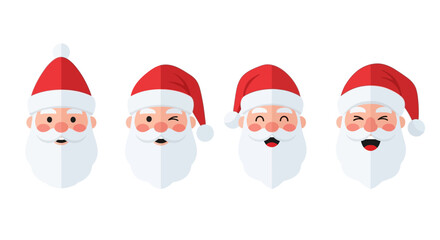 Joyful Santa Claus Character Illustrations Set - Diverse Festive Expressions for Holiday Season Designs, Bringing Cheer and Holiday Spirit with Each Unique Face © imran