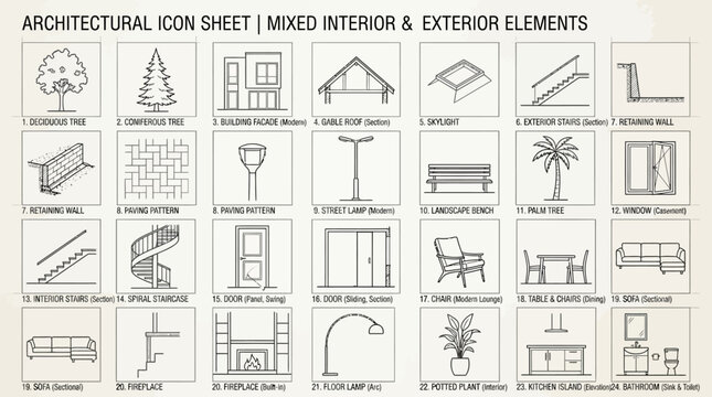 Architectural Icon Sheet Mixed.