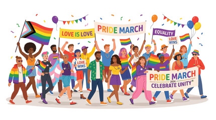 Fototapeta premium Diverse Group Celebrating Pride.