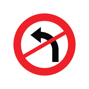 Road sign restricting left turns acts as a strict regulatory device for maintaining traffic flow.